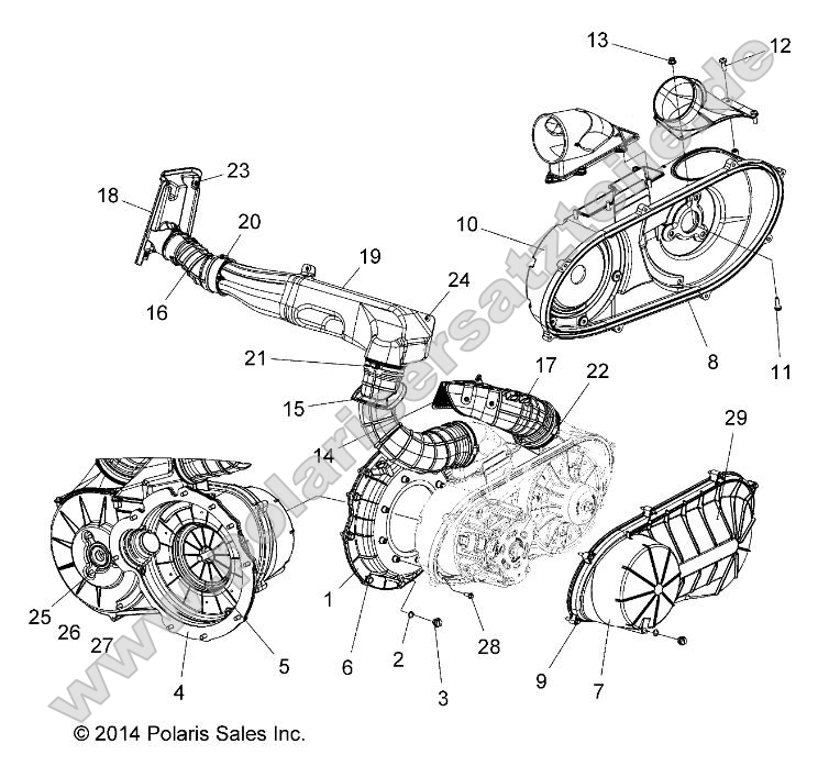 Body, Clutch Cover and Ducting Body, Clutch Cover and Ducting