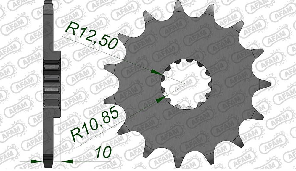 afam_ritzel_vorne_21510 AFAM Kettensatz Stahl 520 XSR-G 15x45 - Yamaha XT 660 X Supermoto 2004-16