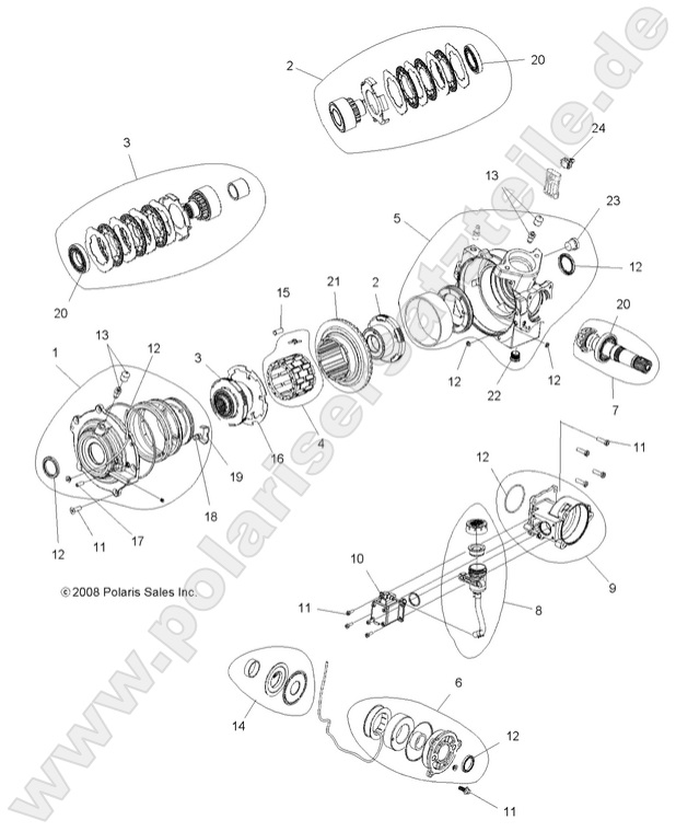 DRIVE TRAIN, FRONT GEARCASE INTERNALS DRIVE TRAIN, FRONT GEARCASE INTERNALS