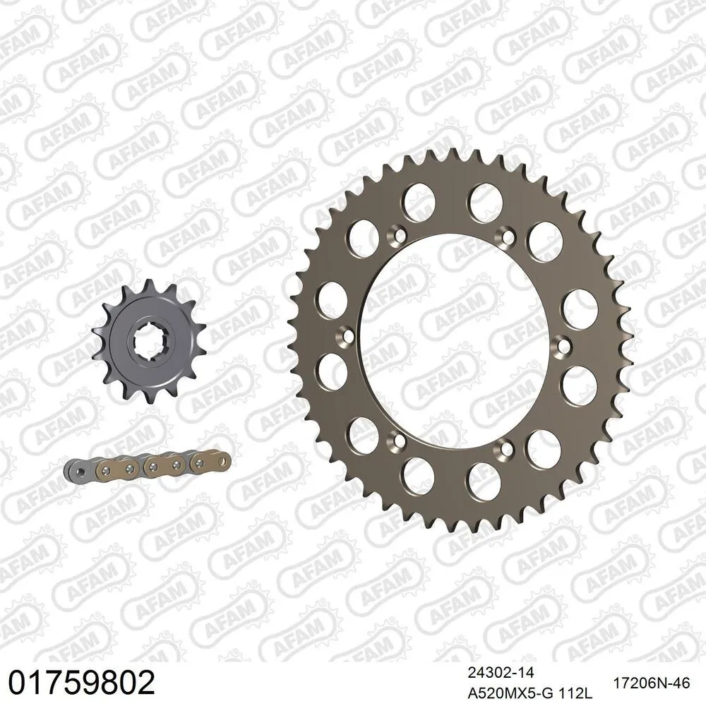 AFAM Kettensatz Aluminium 520 MX6-GG 14x46 - Kawasaki KX 500 1985 - 01759802