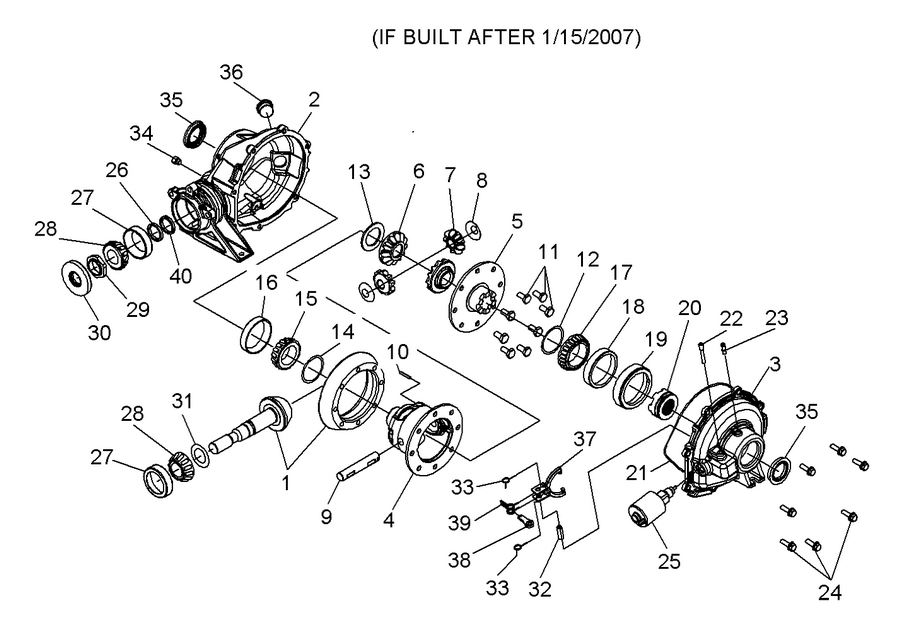GEARCASE, REAR (BUILT AFTER 1/15/07)