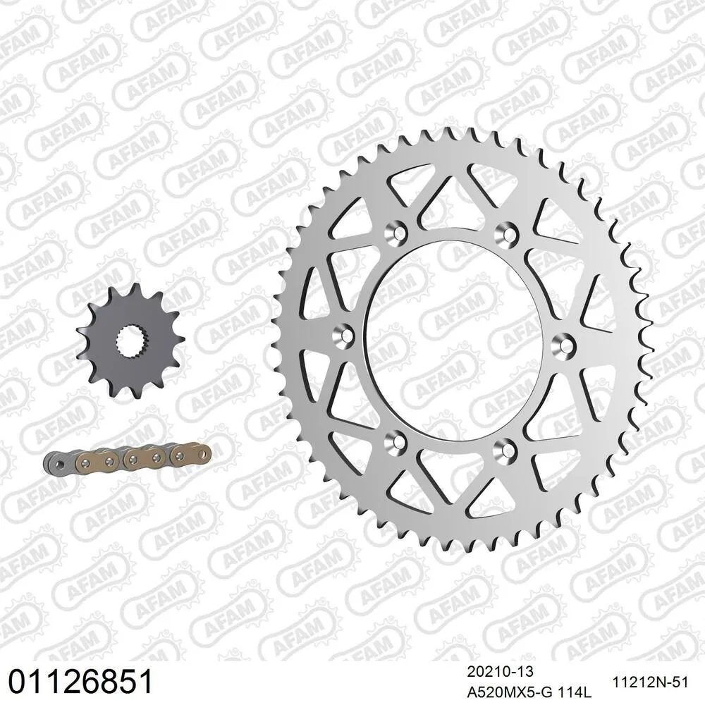 AFAM Kettensatz Aluminium 520 MX6-GG 13x51 - Honda CRF 250 R 2004-09 - 01126851