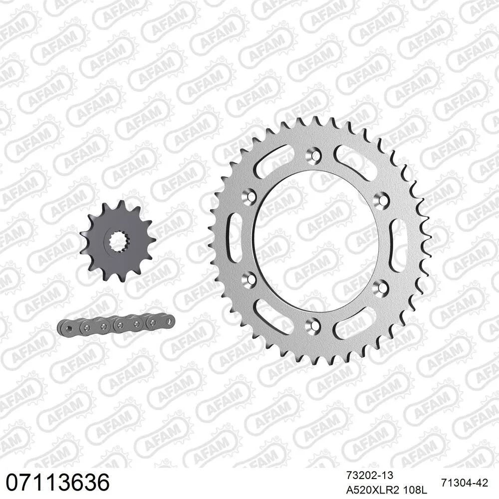 07113636 AFAM Kettensatz Stahl 520 XLR2 13x42 - KTM 125 Sting 1997-98 - 07113636