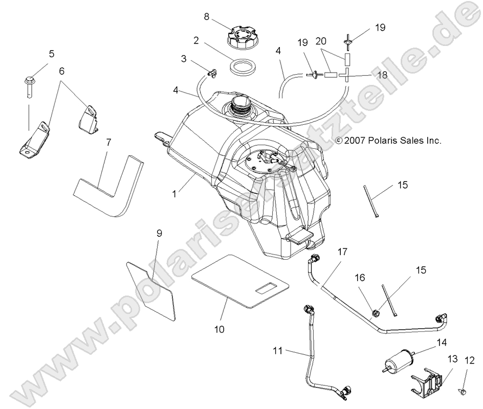 BODY, FUEL TANK ASM. (Built 8/20/07 and Before)