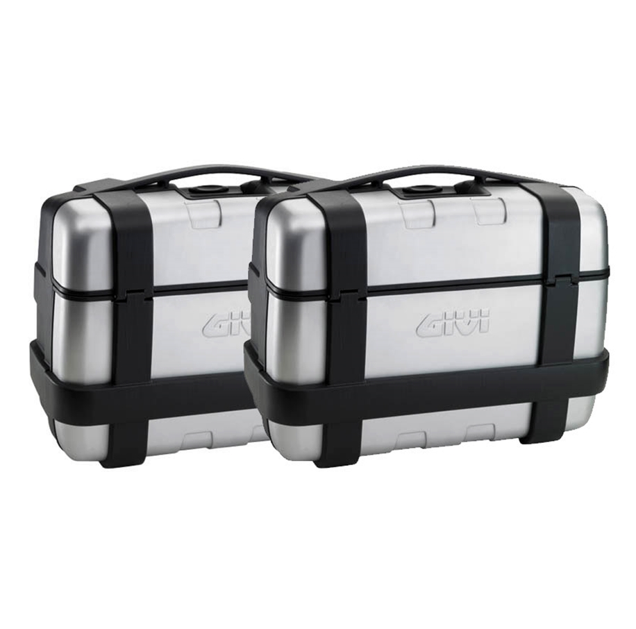 Givi Monokey Seitenkoffer Set Trekker TRK33 mit Alublende - je 33 Liter - silber