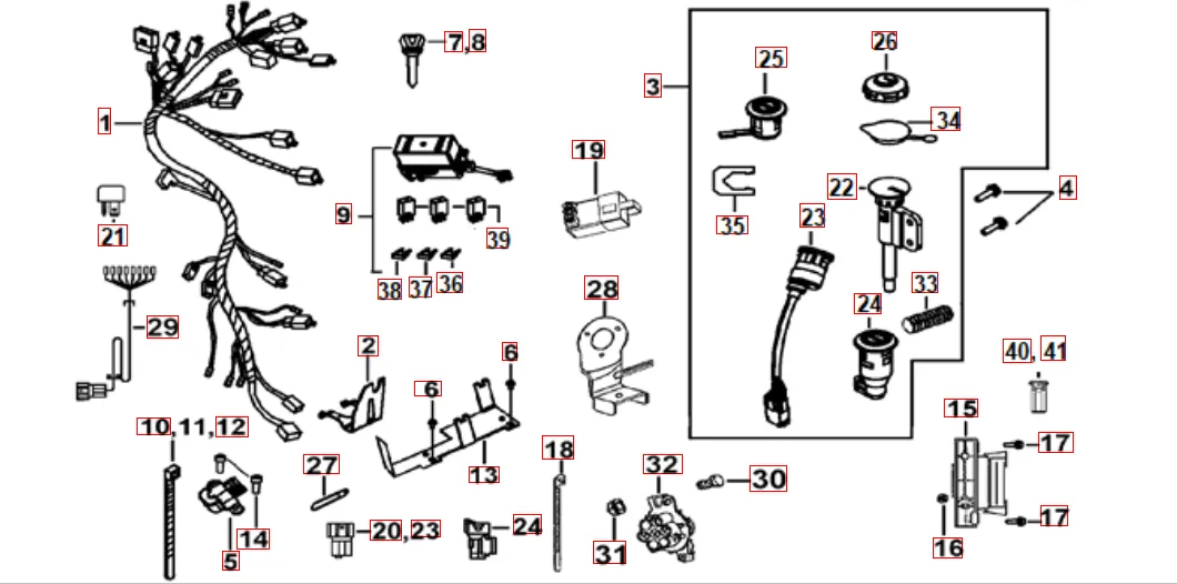 Kabelbaum - Schlosssatz