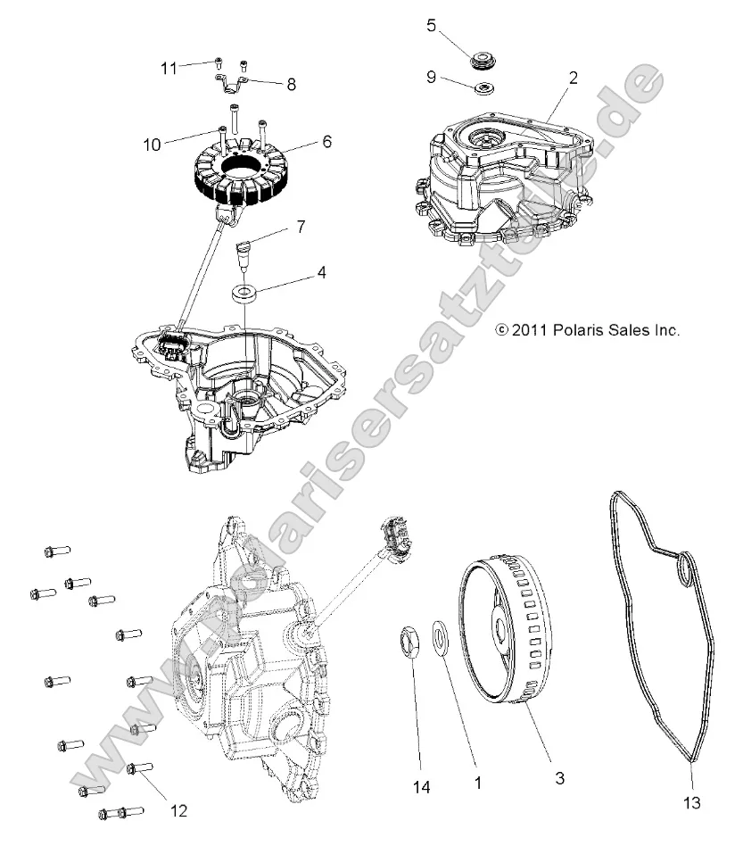 Engine, Stator Cover and Flywheel Engine, Stator Cover and Flywheel