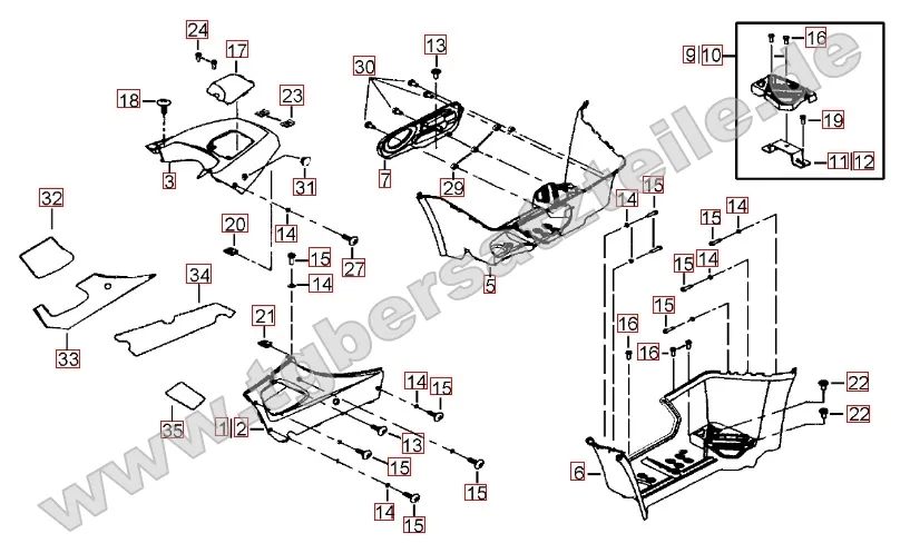 Fußstützen - Tankabdeckung Fußstützen - Tankabdeckung