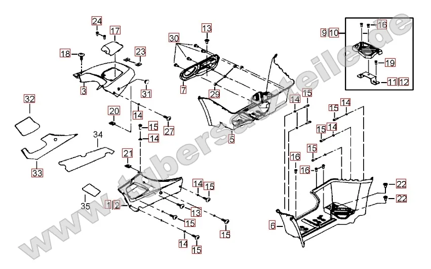 Fußstützen - Tankabdeckung