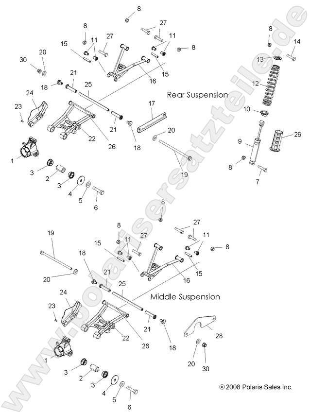 SUSPENSION, REAR SUSPENSION, REAR