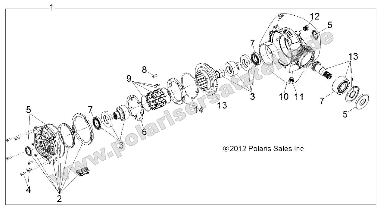 Drive Train, Front Gearcase Internals (49RGRTRANSINTL13900XP)