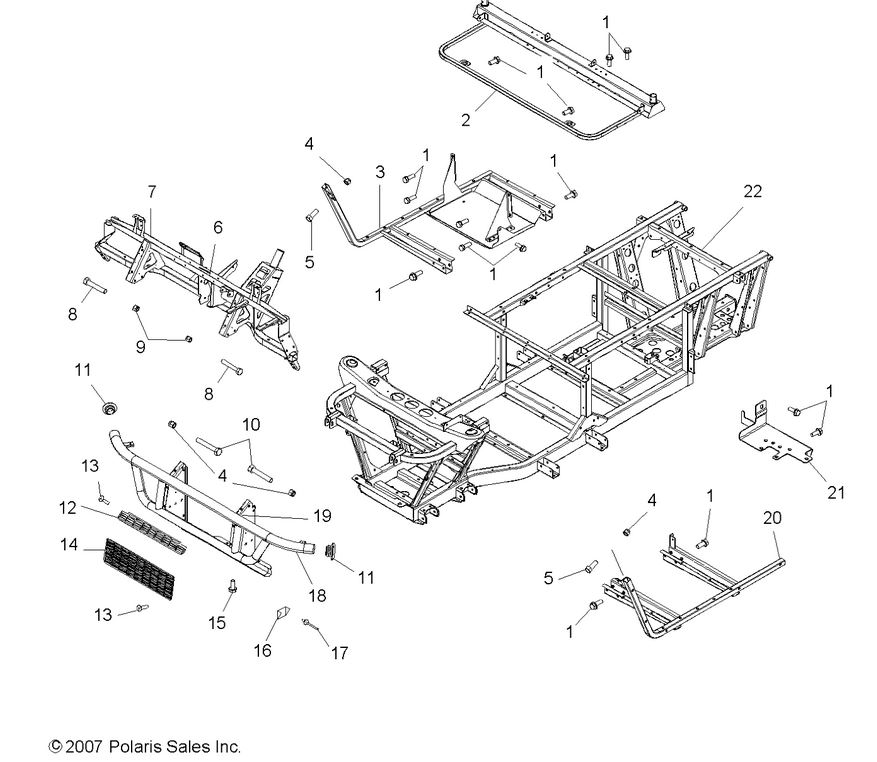 CHASSIS, FRAME AND FRONT BUMPER