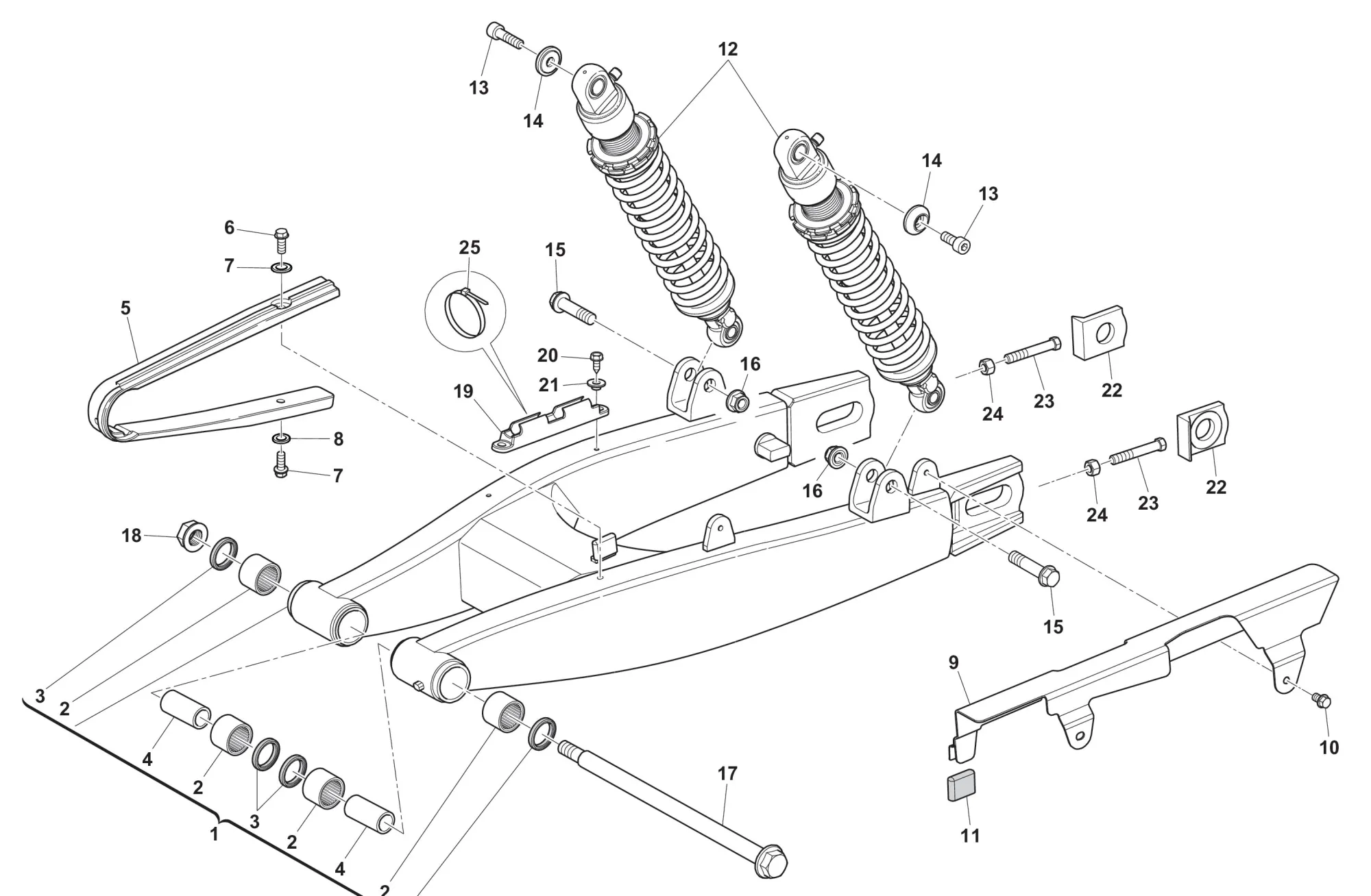 Hinterradschwinge / Stoßdämpfer