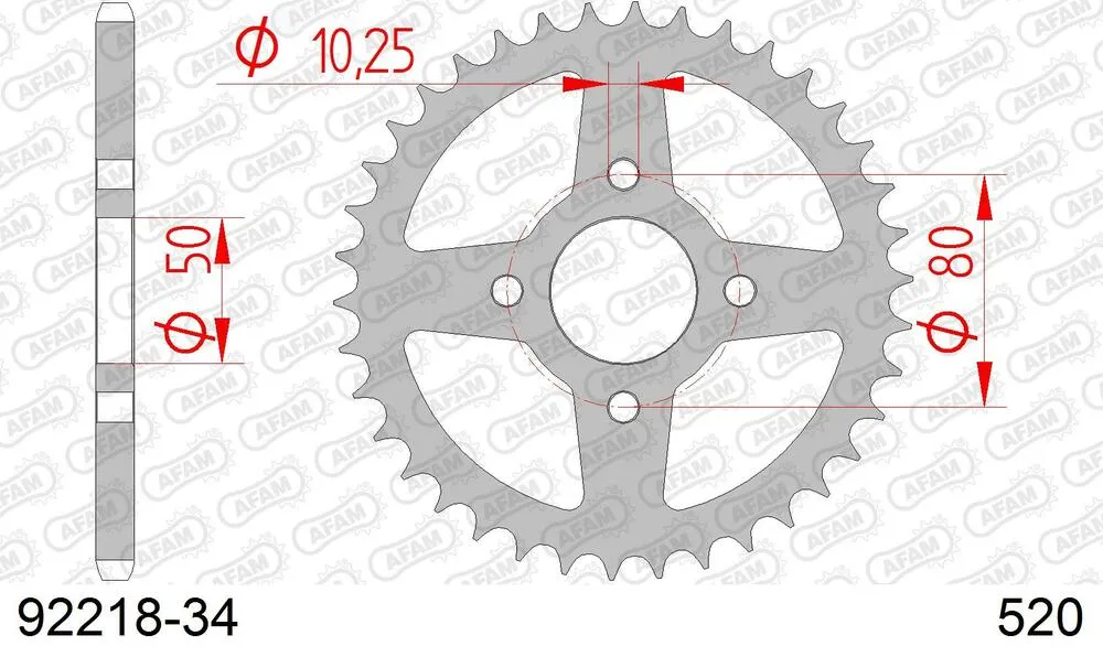 AFAM Kettensatz Stahl 520 XRR3-G 15x34 - SYM 200 Trackrunner 2005-09 - 15821900