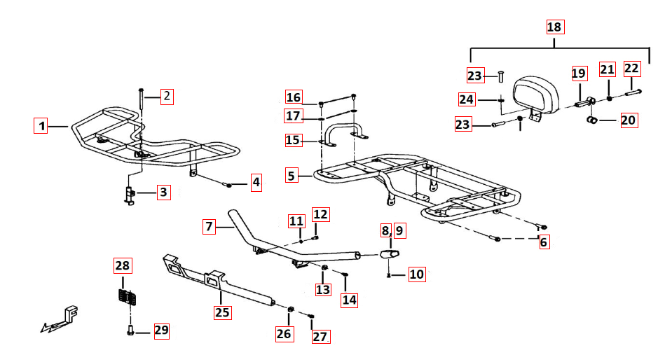 Gepäckträger vo. und hi.(Stahl)
