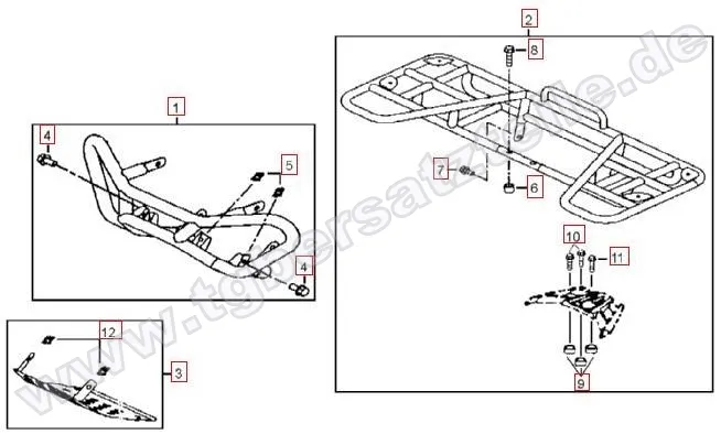 Stoßstange vorne-Gepäckträger hinten Stoßstange vorne-Gepäckträger hinten