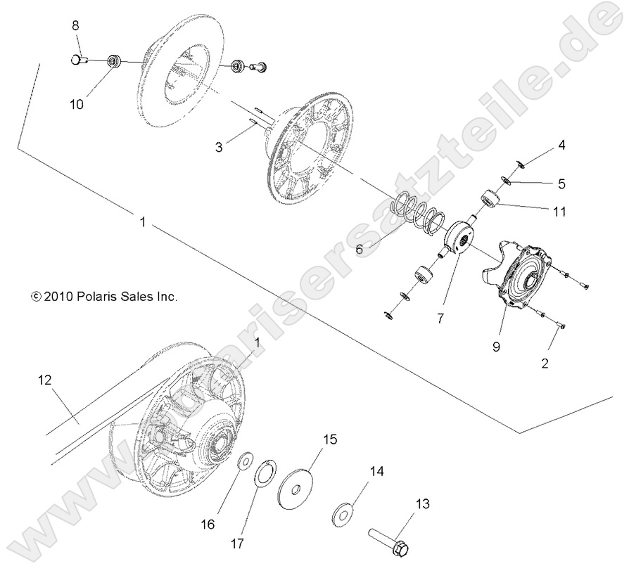 DRIVE TRAIN, SECONDARY CLUTCH