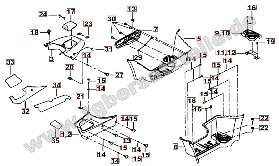 Fußstützen - Tankabdeckung