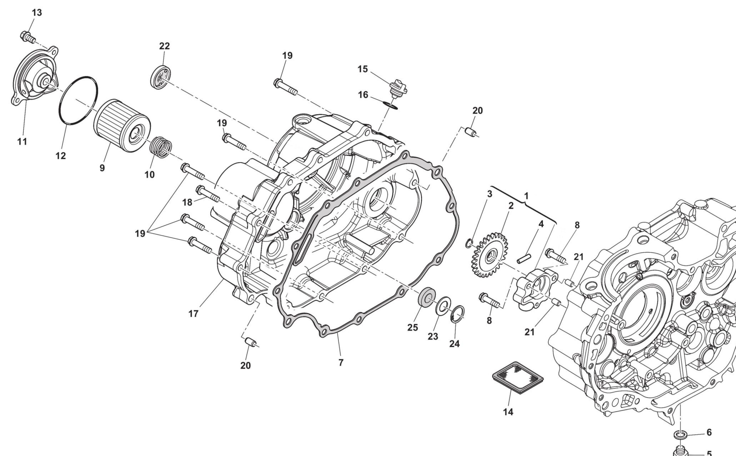 Motordeckel rechts / Ölfilter Motordeckel rechts / Ölfilter