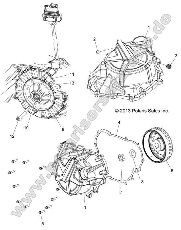 Engine, Stator Cover and Flywheel
