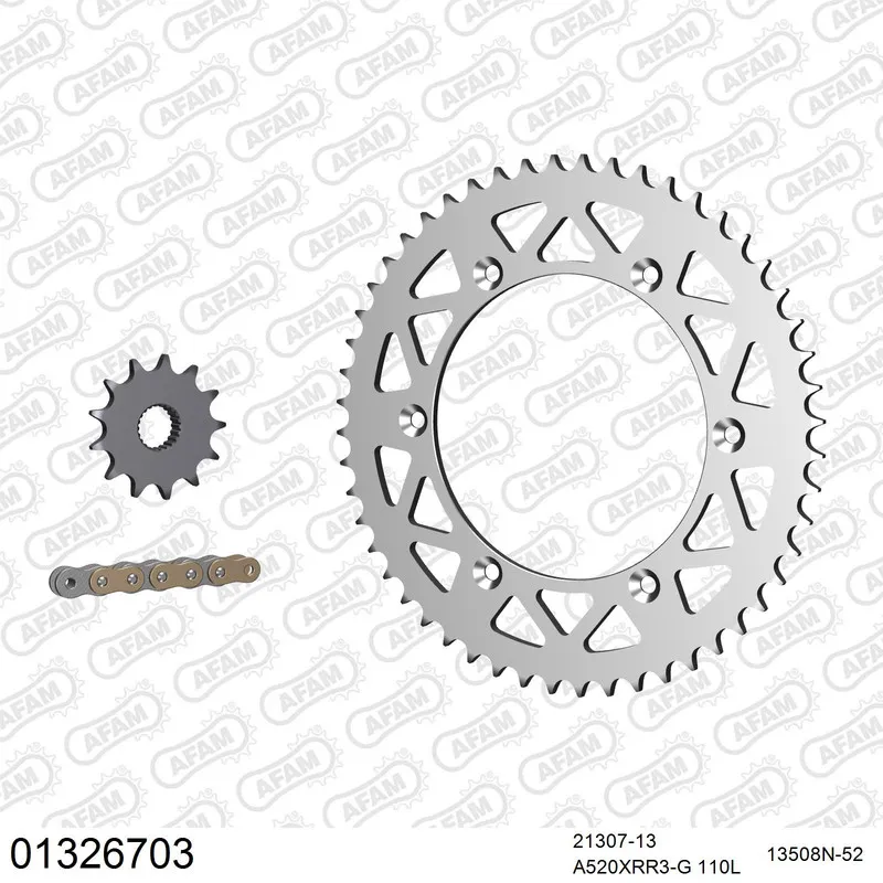 AFAM Kettensatz Aluminium 520 XRR3-G 13x52 - Yamaha TT 250 R 1999-06 - 01326703