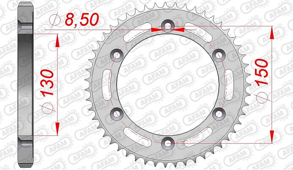afam_kettenrad_hinten_10226 AFAM Kettensatz Stahl 428 XMR-G 17x51 - Honda XLR 125 R 1997-01