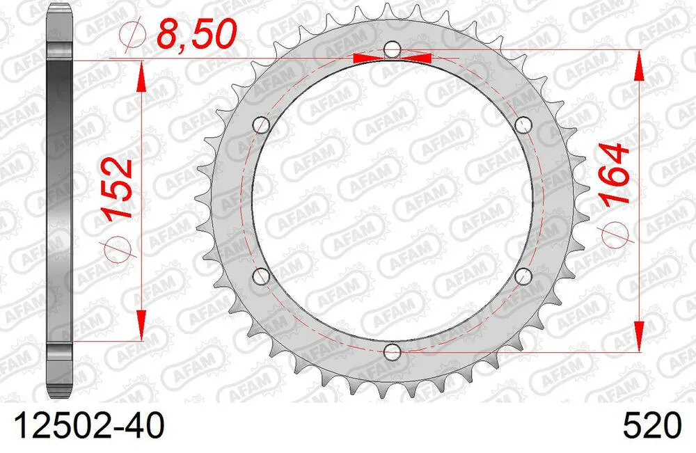 AFAM Kettensatz Stahl 520 XRR3-G 13x40 - Yamaha YFS 200 Blaster 1988-06 - 01221931