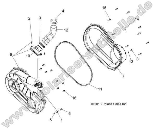 Drive Train, Clutch Cover and Ducting