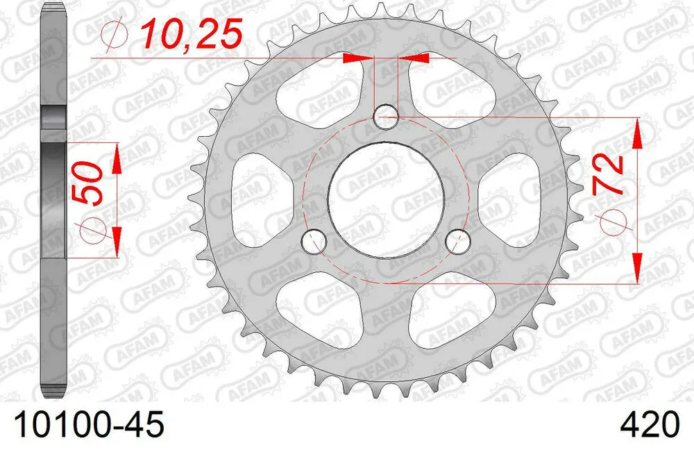 AFAM Kettensatz Stahl 420 R1-G 12x45 - Honda NSR 50 S 1989-95 - 01001243