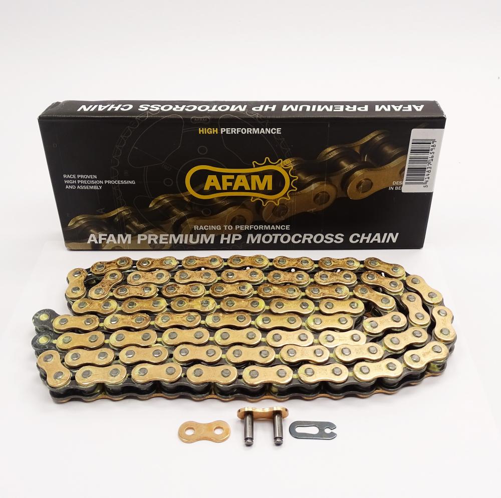 AFAM_MX5_G_Kette_520_gold_schwarz___118_Glieder___Clip_Schloss___Motocross AFAM MX5-G Kette 520 gold-schwarz - 118 Glieder - Clip Schloß - Motocross