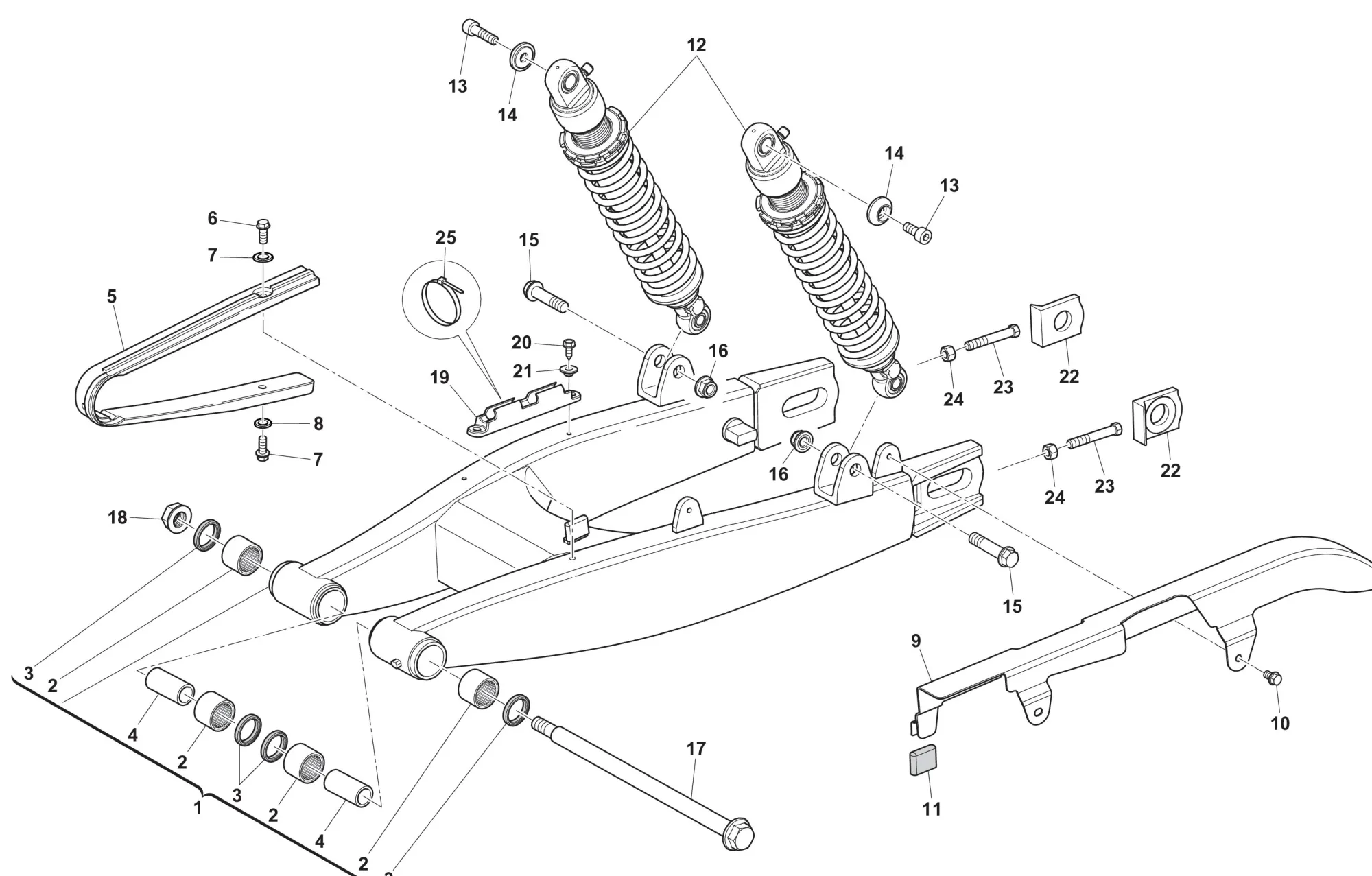 Hinterradschwinge / Stoßdämpfer
