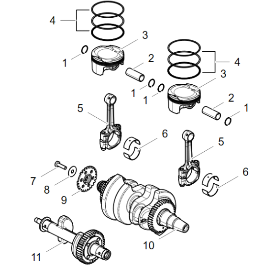 Kolben, Kurbelwelle, Pleul Kolben, Kurbelwelle, Pleul