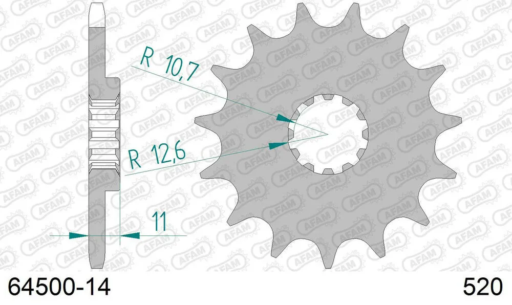 AFAM Kettensatz Stahl 520 XRR3-G 14x48 - Husqvarna TE 510 1990-00 - KIT106371