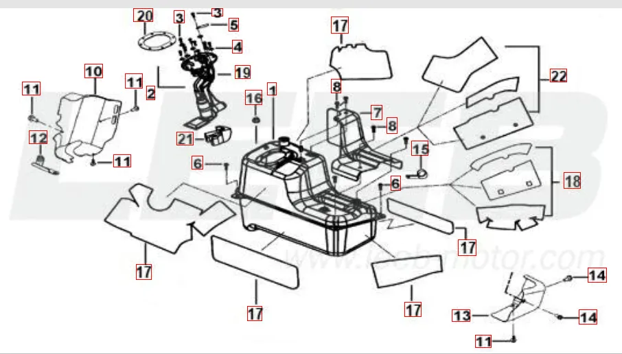 Hitzeschutz f. Kraftstofftanktank Hitzeschutz f. Kraftstofftanktank