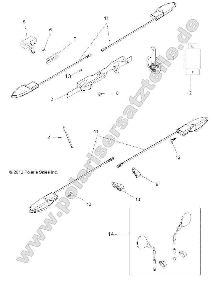 Electrical, Turn Signals, LP Bracket, Mirrors and Horn
