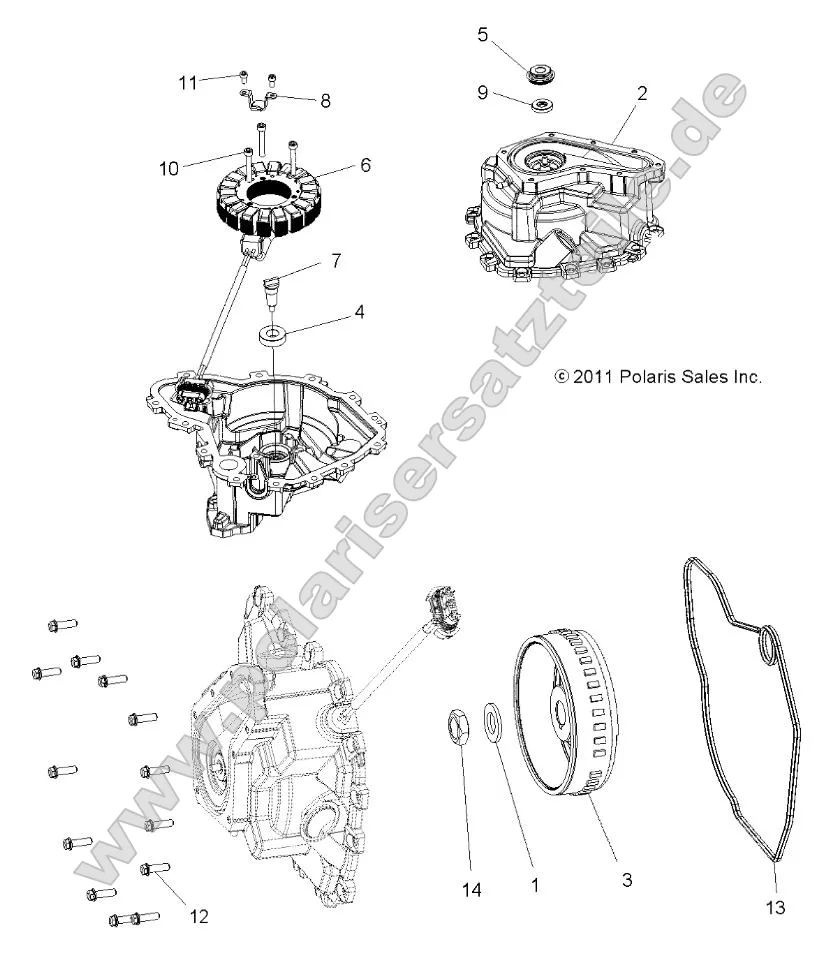 Engine, Stator Cover and Flywheel