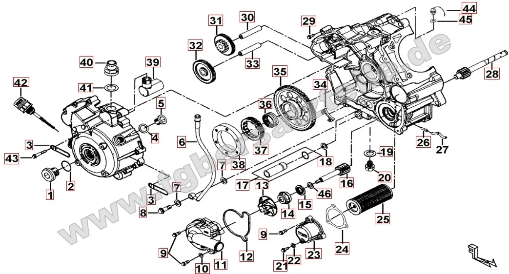Motorgehäuse rechts