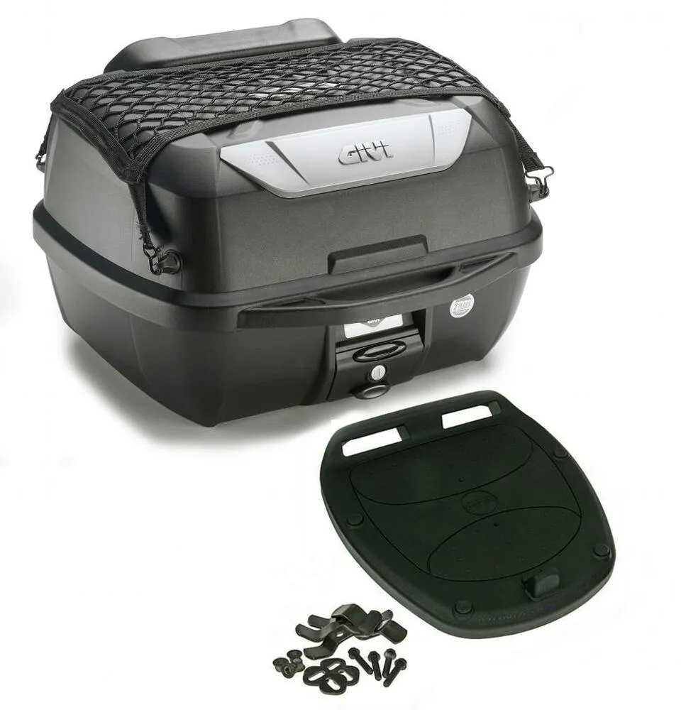 Givi Monolock Topcase E43 N - 43 Liter - schwarz mit silber Cover - inkl. Montagekit