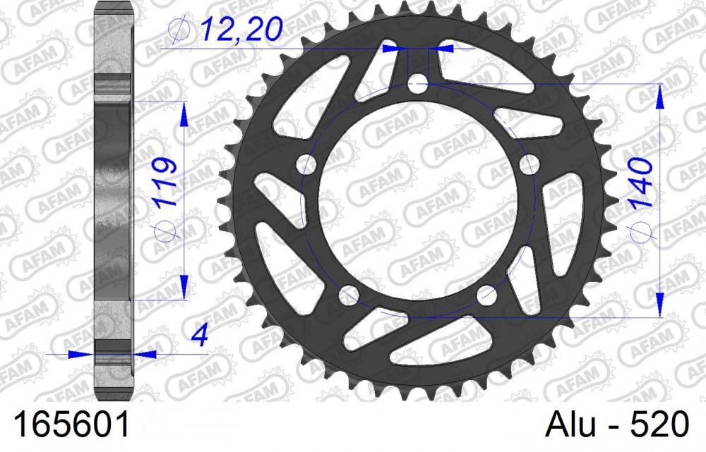 AFAM_Racing_Kettenrad_Aluminium_hinten___520___165601 AFAM Racing Kettenrad Aluminium hinten - 520 - 165601