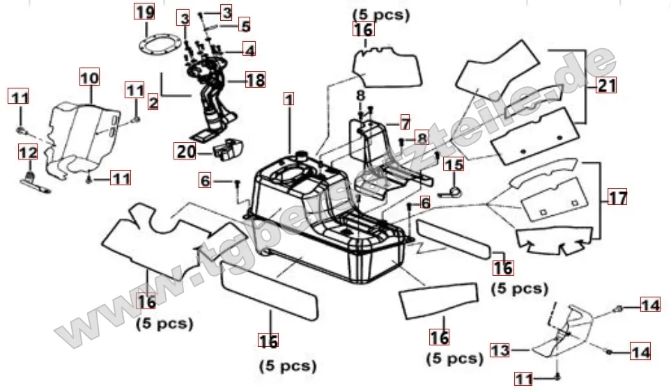 Hitzeschutz für Kraftstofftank Hitzeschutz für Kraftstofftank