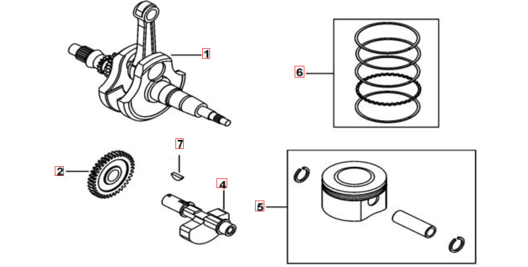 Kurbelwelle - Kolben