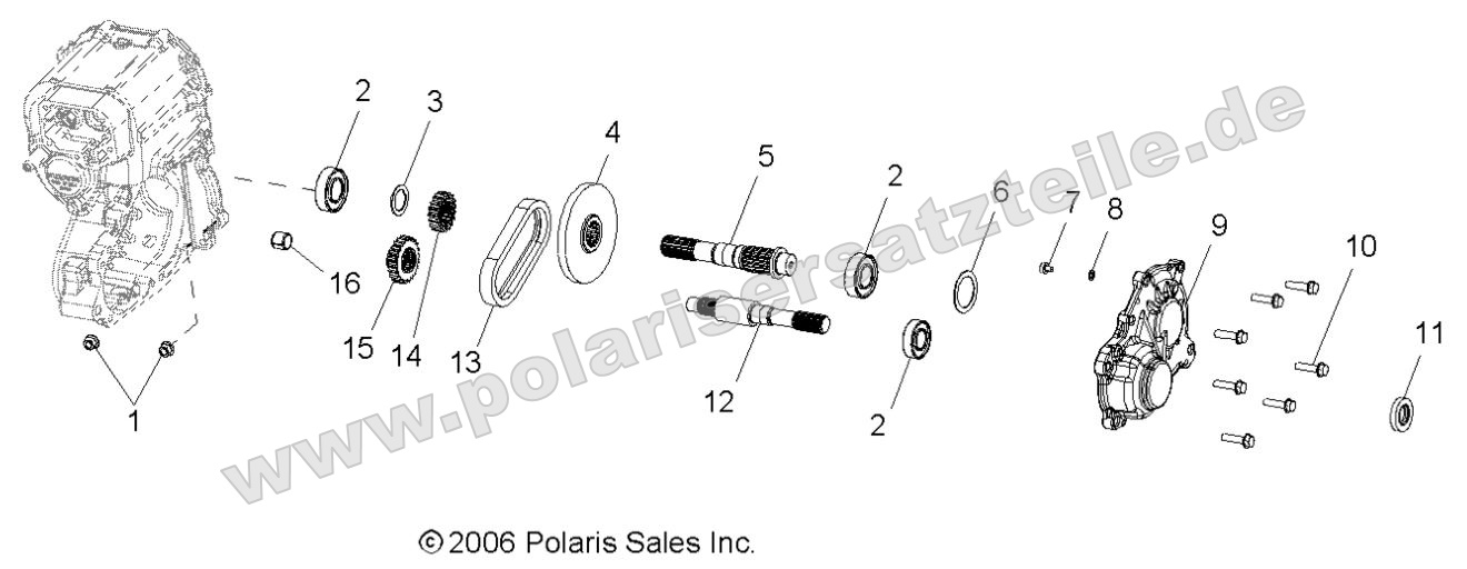 Drive Train, Main Gearcase Output Shaft