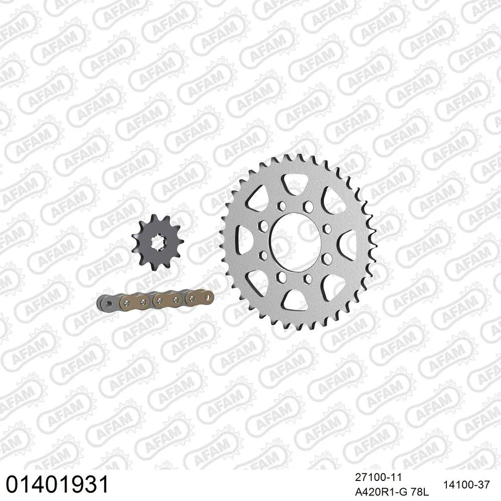 01401931 AFAM Kettensatz Stahl 420 R1-G 11x37 - Suzuki LT 50 1986-02 - 01401931