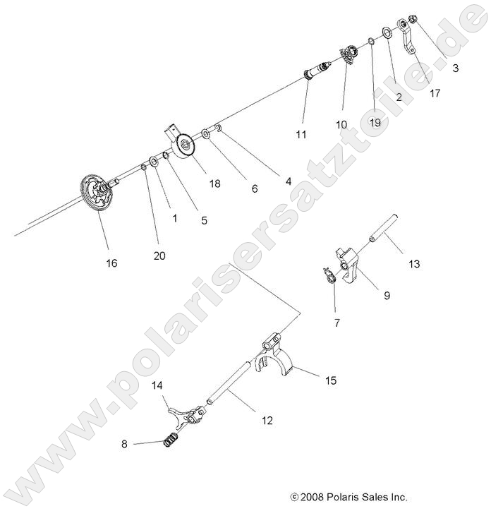 DRIVE TRAIN, MAIN GEARCASE SHIFT FORKS