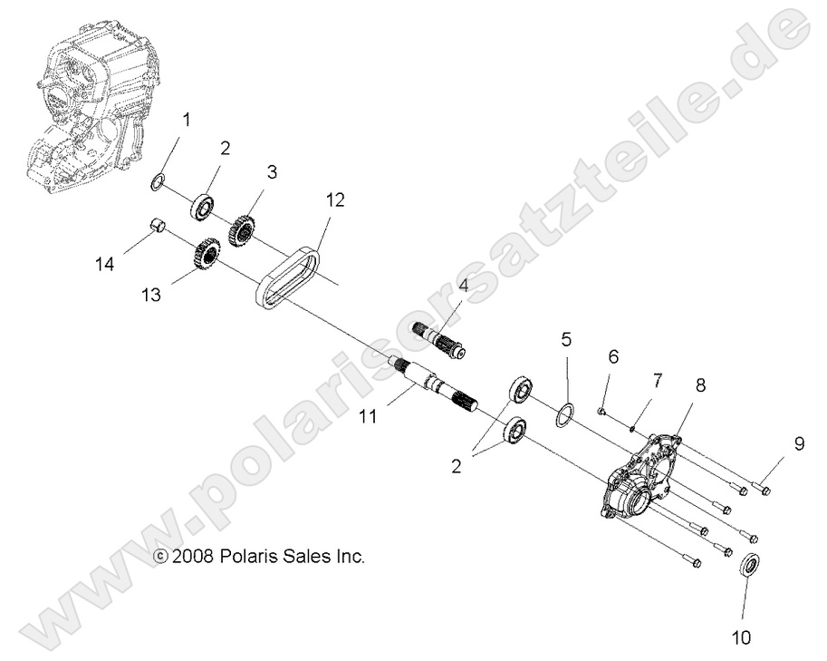 DRIVE TRAIN, MAIN GEARCASE OUTPUT SHAFT DRIVE TRAIN, MAIN GEARCASE OUTPUT SHAFT