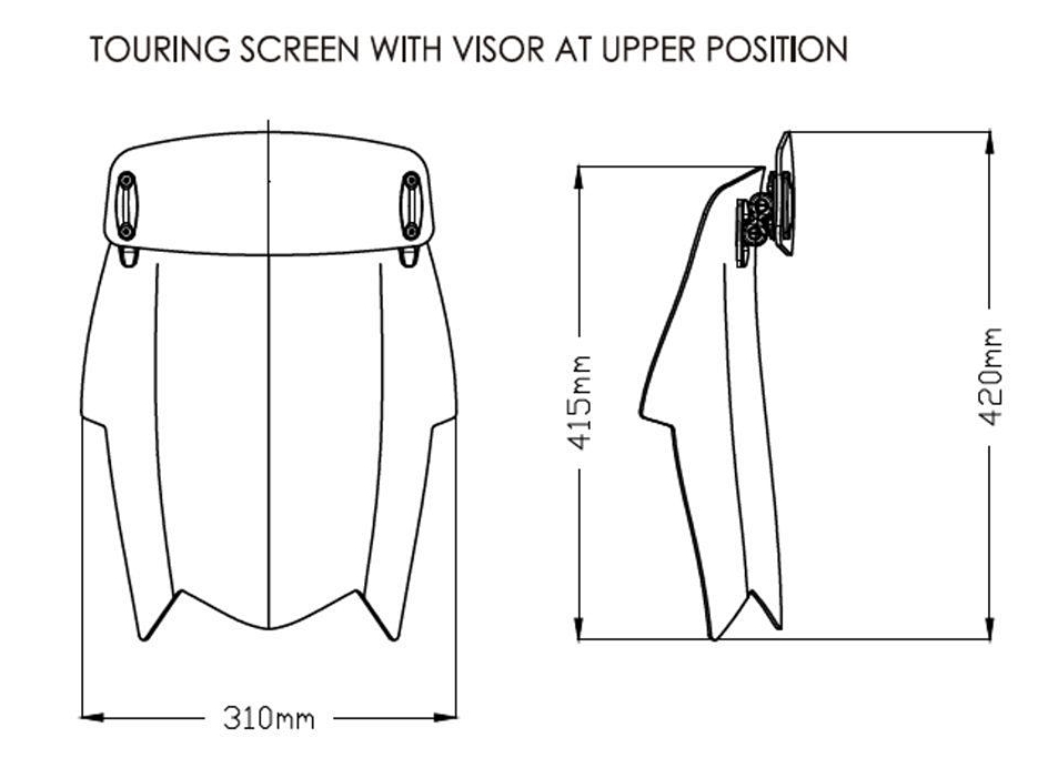 Puig Touren Verkleidungsscheibe + Spoiler Getönt - Yamaha XT 700 Z Tenere 2019-22