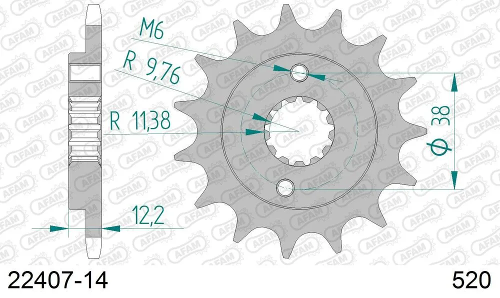 AFAM Kettensatz Stahl 520 XRR3-G 14x37 - Suzuki LT-R 450 Quadracer 2011-12 - 01451902
