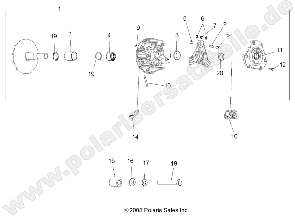 DRIVE TRAIN, PRIMARY CLUTCH DRIVE TRAIN, PRIMARY CLUTCH