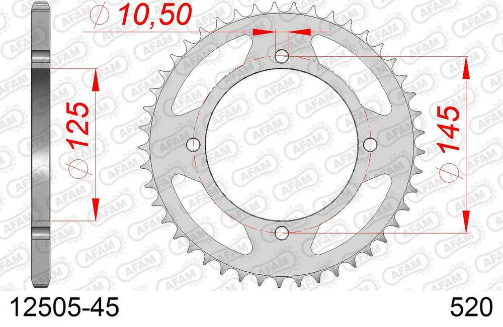 12505-45 AFAM Kettensatz Stahl 520 XRR3-G 16x45 - Yamaha XV 250 S Virago 1989-15 - 01226163
