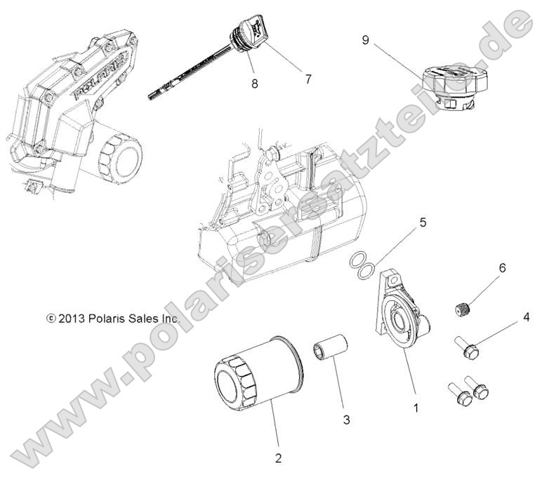 Engine, Oil Filter and Dipstick